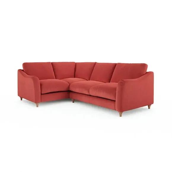 Corner Sofa with Curved Arms - Clay, Velvet