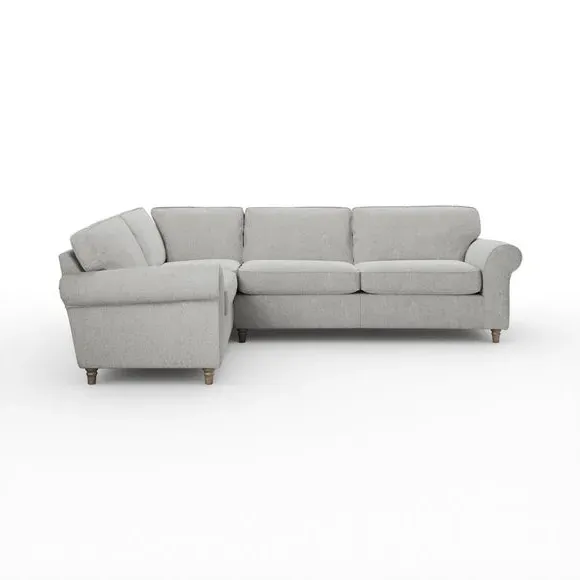 Corner Sofa with Curved Arms - Grey, Chenille