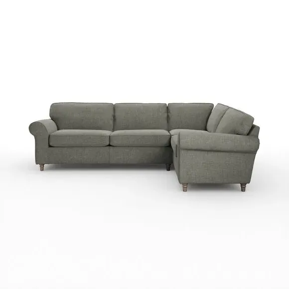 Corner Sofa with Curved Arms - Grey, Chenille