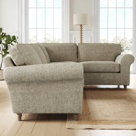 Corner Sofa with Curved Arms - Mushroom, Chenille