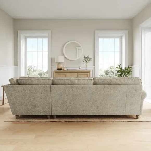Corner Sofa with Curved Arms - Mushroom, Chenille