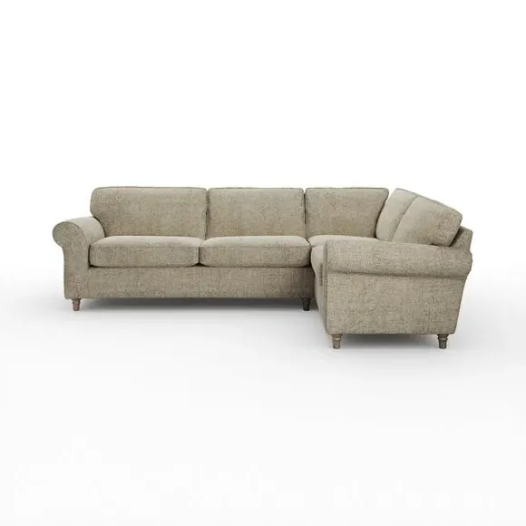 Corner Sofa with Curved Arms - Mushroom, Chenille