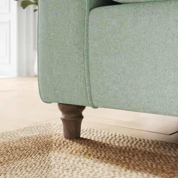 Corner Sofa with Curved Arms - Seafoam, Chenille