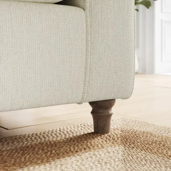 Corner Sofa with Curved Arms - White Sand, Chenille