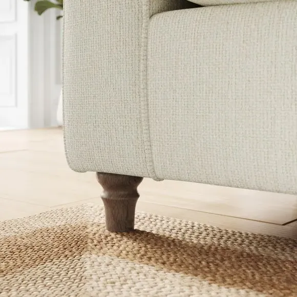 Corner Sofa with Curved Arms - White Sand, Chenille