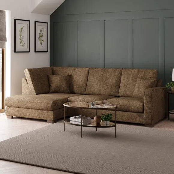Corner Sofa with Deep Seats - Caramel, Chenille image