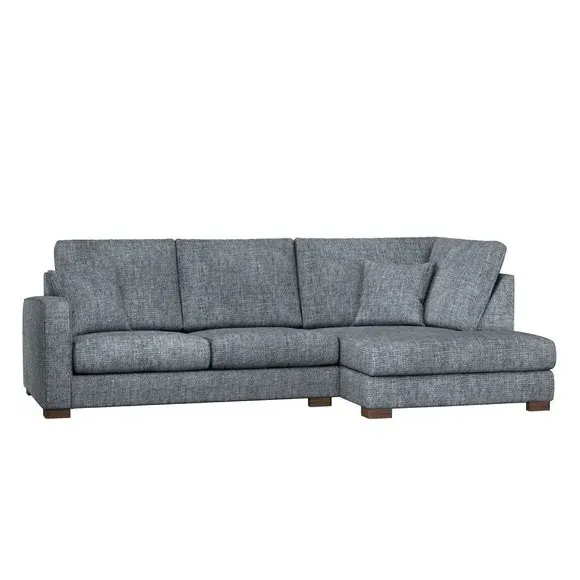 Corner Sofa with Deep Seats - Charcoal, Chenille
