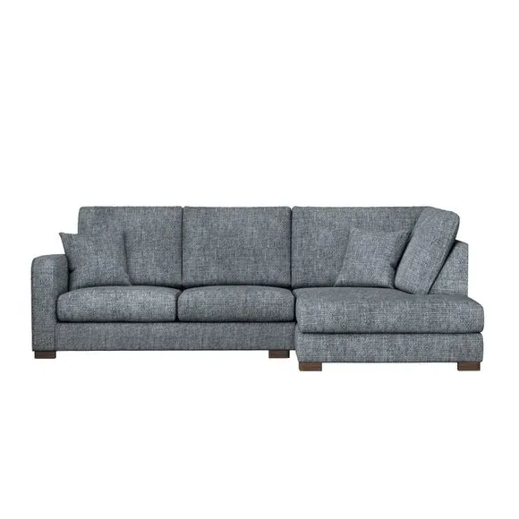 Corner Sofa with Deep Seats - Charcoal, Chenille