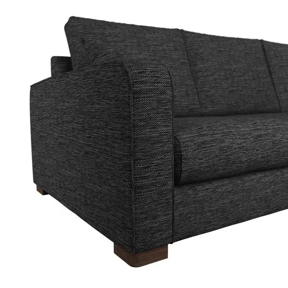Corner Sofa with Deep Seats - Graphite, Fabric