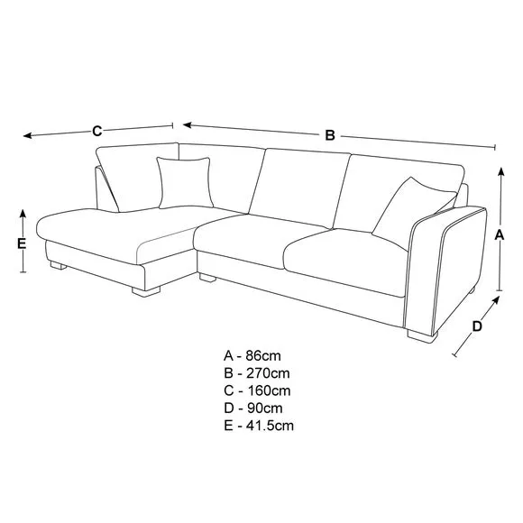 Corner Sofa with Deep Seats - Graphite, Fabric