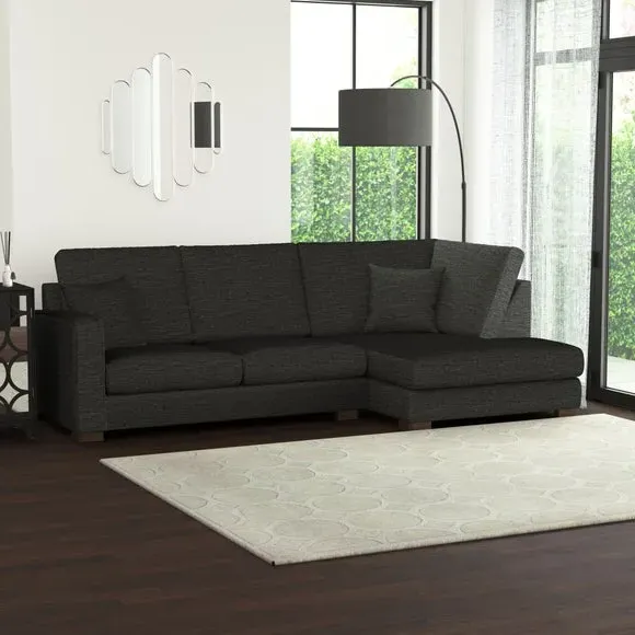 Corner Sofa with Deep Seats - Graphite, Fabric image