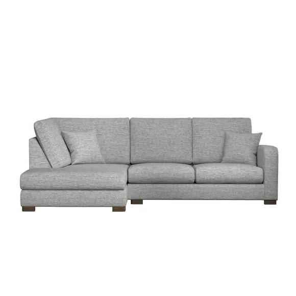 Corner Sofa with Deep Seats - Grey, Fabric