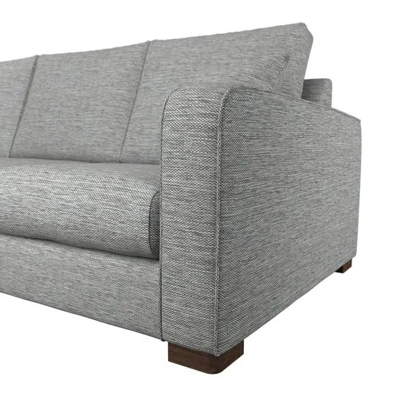 Corner Sofa with Deep Seats - Grey, Fabric
