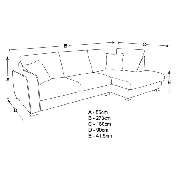 Corner Sofa with Deep Seats - Grey, Fabric