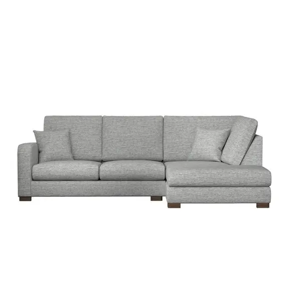 Corner Sofa with Deep Seats - Grey, Fabric