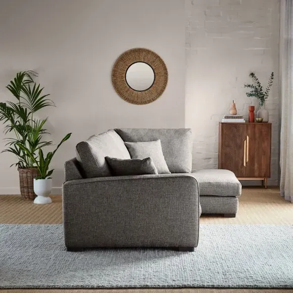 Corner Sofa with Deep Seats - Grey, Multi Weave