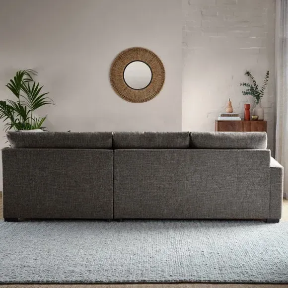 Corner Sofa with Deep Seats - Grey, Multi Weave