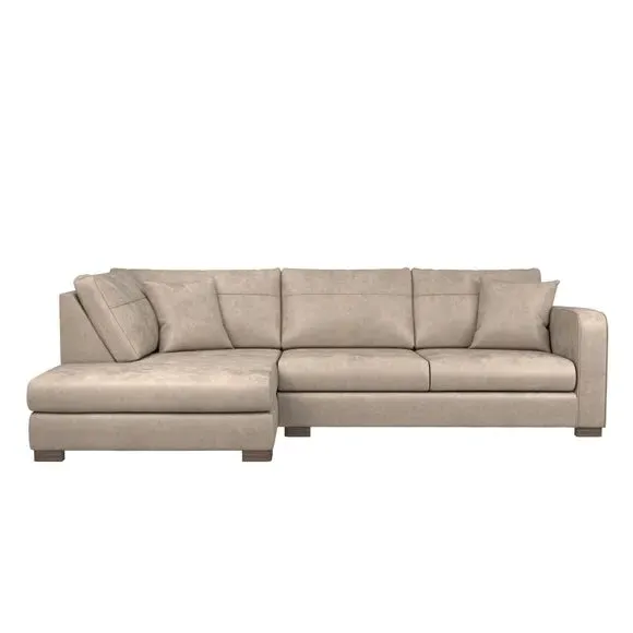 Corner Sofa with Deep Seats - Mink, Faux Leather