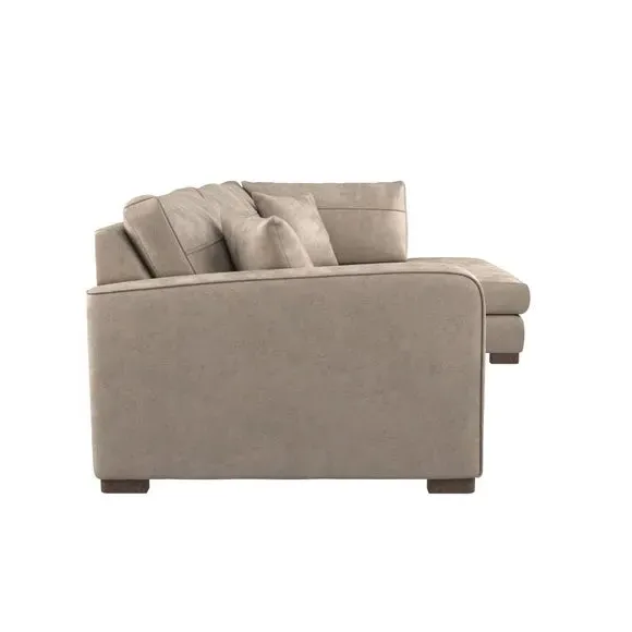 Corner Sofa with Deep Seats - Mink, Faux Leather
