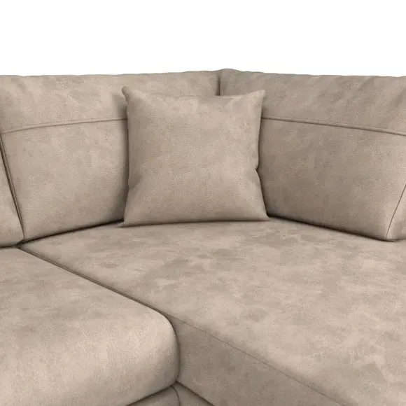 Corner Sofa with Deep Seats - Mink, Faux Leather