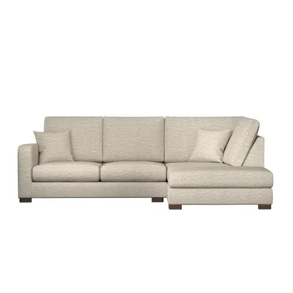Corner Sofa with Deep Seats - Mushroom, Fabric