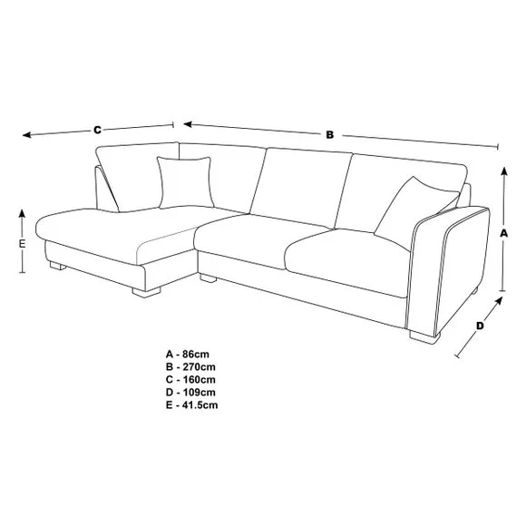 Corner Sofa with Deep Seats - Mushroom, Fabric