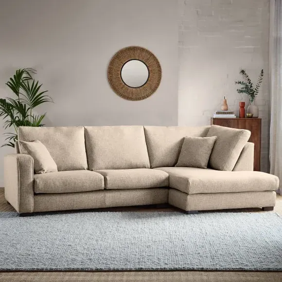 Corner Sofa with Deep Seats - Natural, Multi Weave