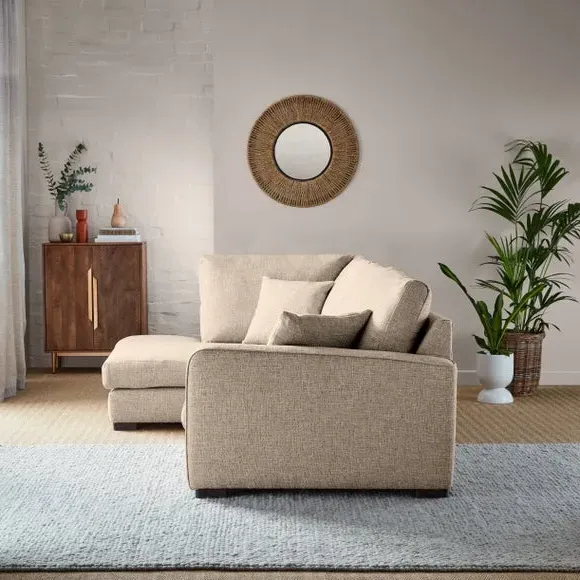 Corner Sofa with Deep Seats - Natural, Multi Weave