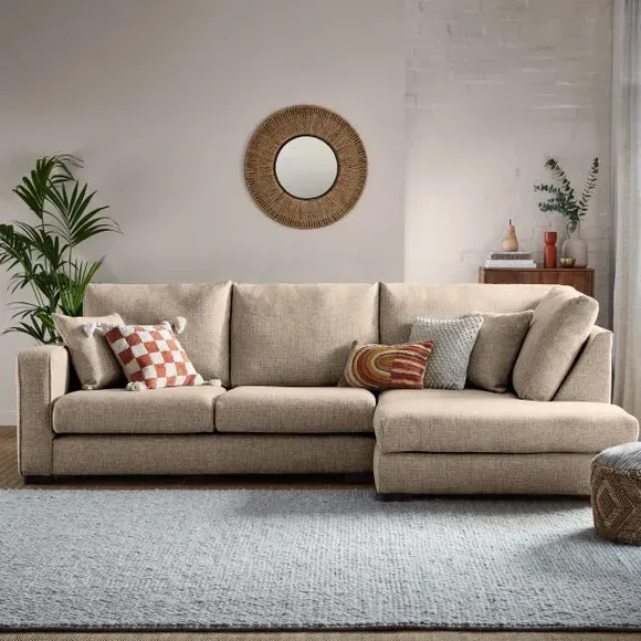Corner Sofa with Deep Seats - Natural, Multi Weave