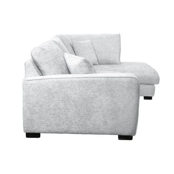Corner Sofa with Deep Seats - Silver, Chenille