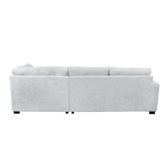 Corner Sofa with Deep Seats - Silver, Chenille