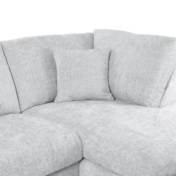 Corner Sofa with Deep Seats - Silver, Chenille