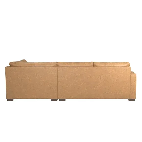 Corner Sofa with Deep Seats - Tan, Faux Leather