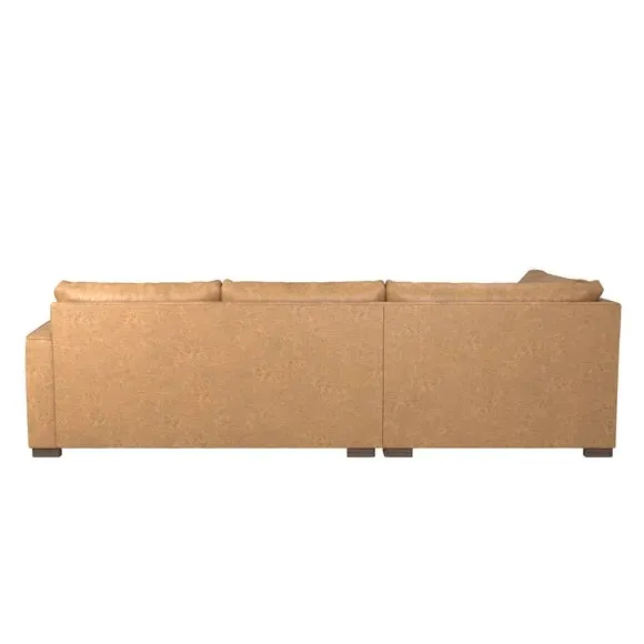 Corner Sofa with Deep Seats - Tan, Faux Leather