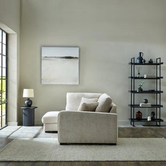 Corner Sofa with Deep Seats - White, Chenille