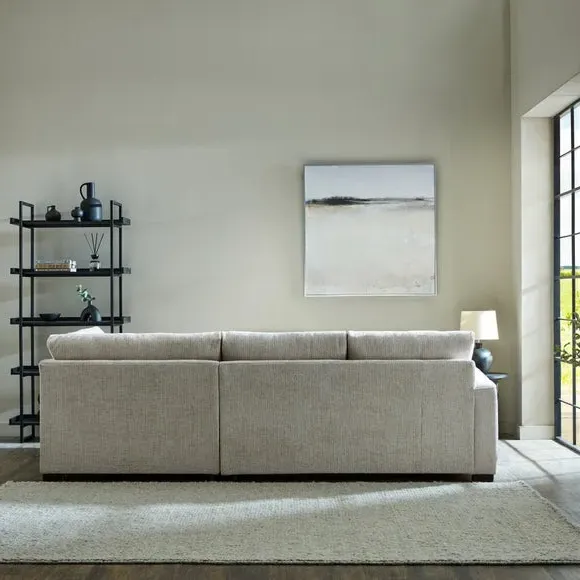 Corner Sofa with Deep Seats - White, Chenille
