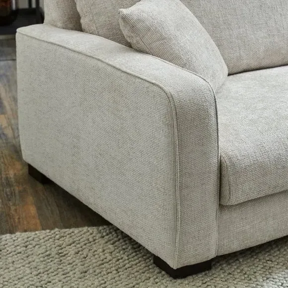 Corner Sofa with Deep Seats - White, Chenille