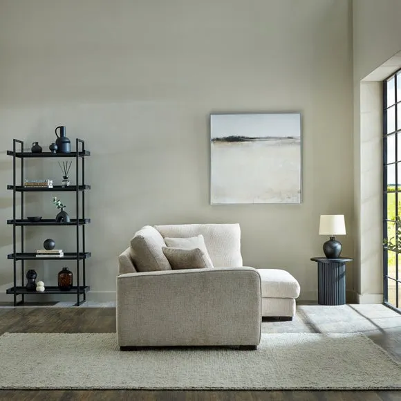 Corner Sofa with Deep Seats - White Sand, Chenille