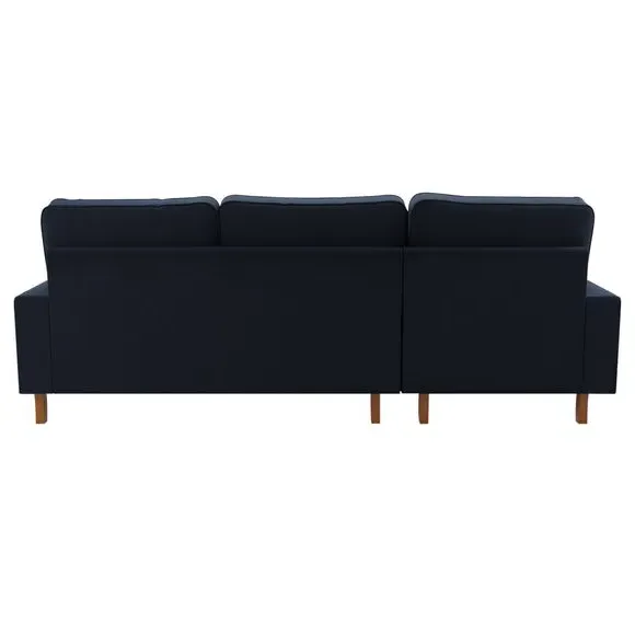Corner Sofa with Scatter Cushions - Navy, Velvet