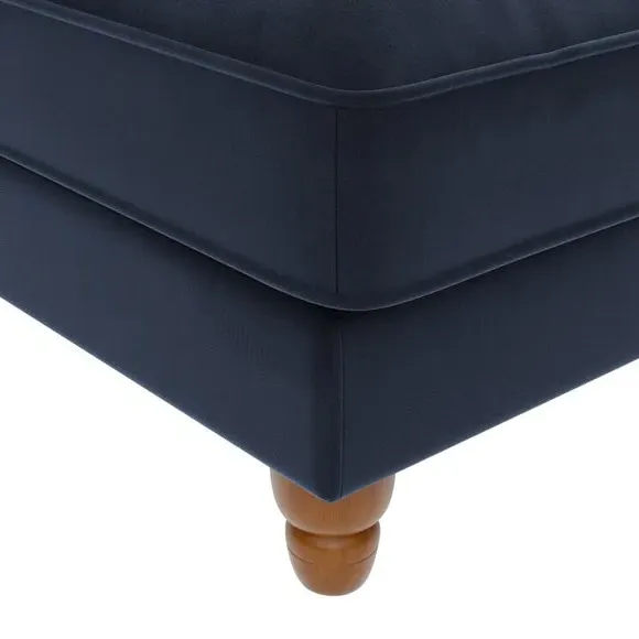 Corner Sofa with Scatter Cushions - Navy, Velvet