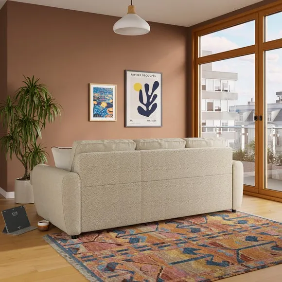 Corner Trundle Sofa Bed - Natural, Boucle