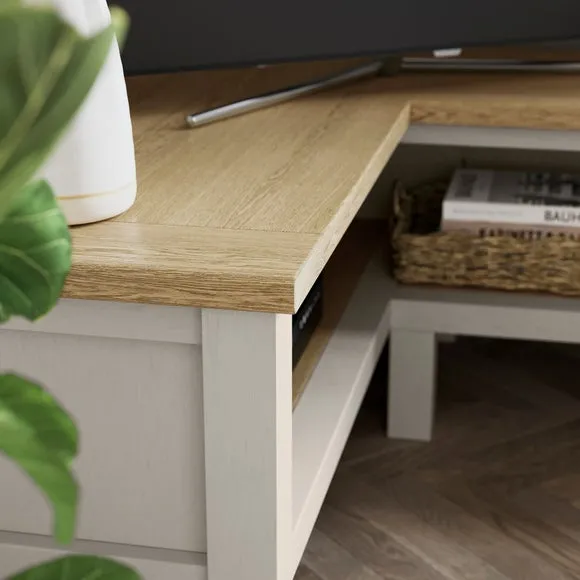 Corner TV Unit Open Shelf Design - Stone