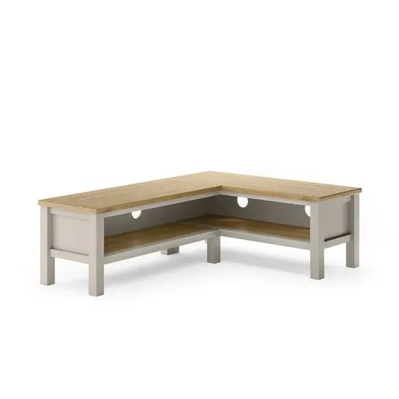 Corner TV Unit Open Shelf Design - Stone