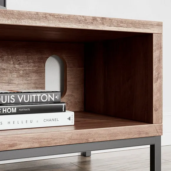 Corner TV Unit Open Shelving - Pine, Wood