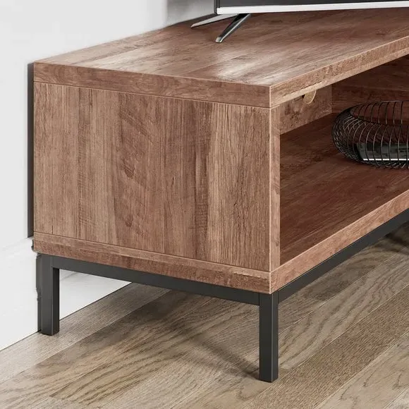 Corner TV Unit Open Shelving - Pine, Wood