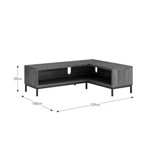 Corner TV Unit Open Shelving - Pine, Wood