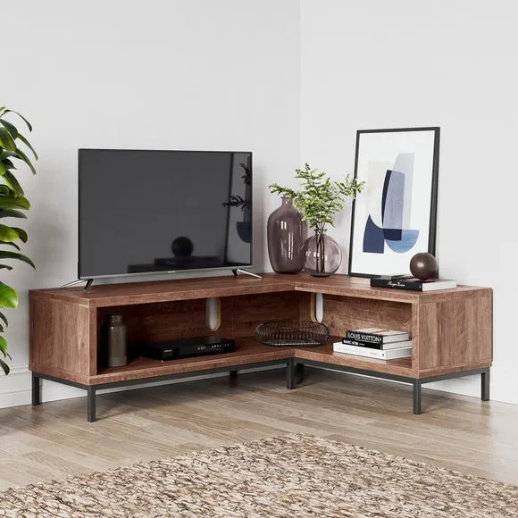 Corner TV Unit Open Shelving - Pine, Wood image