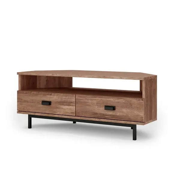 Corner TV Unit with Drawers - Pine Effect