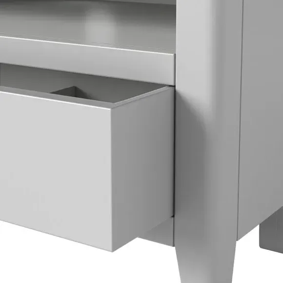 Corner TV Unit with Storage - Grey, Oak Pine