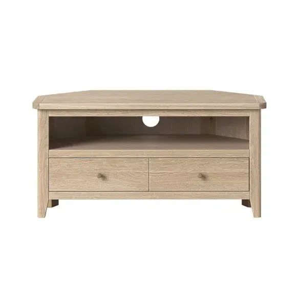 Corner TV Unit with Storage - Oak, Oak Pine